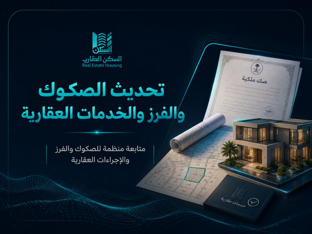 تحديث الصكوك والفرز والخدمات العقارية