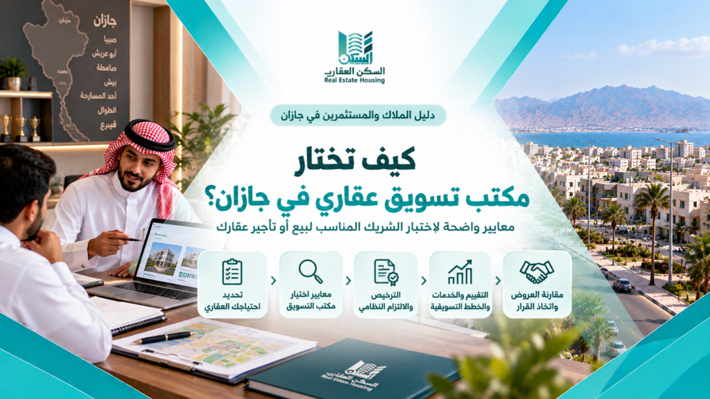 كيف تختار مكتب تسويق عقاري في جيزان؟ 8 معايير مهمة